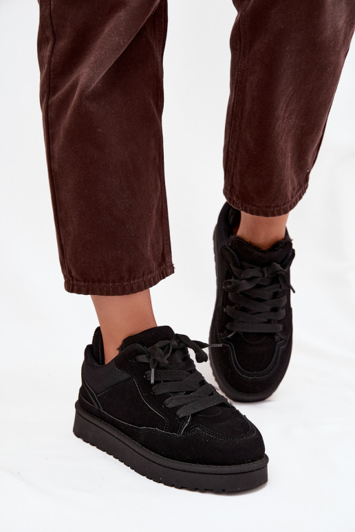 Sneakers modelio batai Moteriškas pašiltinti su kailiuku viduje juodos spalvos Cyrissa Sneakers modelio batai Moteriškas pašiltinti su kailiuku viduje juodos spalvos Cyrissa