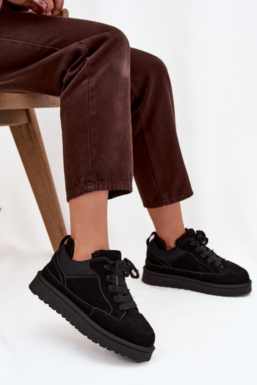 Sneakers modelio batai Moteriškas pašiltinti su kailiuku viduje juodos spalvos Cyrissa Sneakers modelio batai Moteriškas pašiltinti su kailiuku viduje juodos spalvos Cyrissa