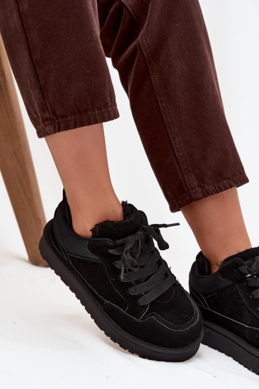 Sneakers modelio batai Moteriškas pašiltinti su kailiuku viduje juodos spalvos Cyrissa Sneakers modelio batai Moteriškas pašiltinti su kailiuku viduje juodos spalvos Cyrissa