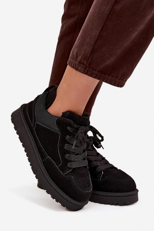 Sneakers modelio batai Moteriškas pašiltinti su kailiuku viduje juodos spalvos Cyrissa Sneakers modelio batai Moteriškas pašiltinti su kailiuku viduje juodos spalvos Cyrissa