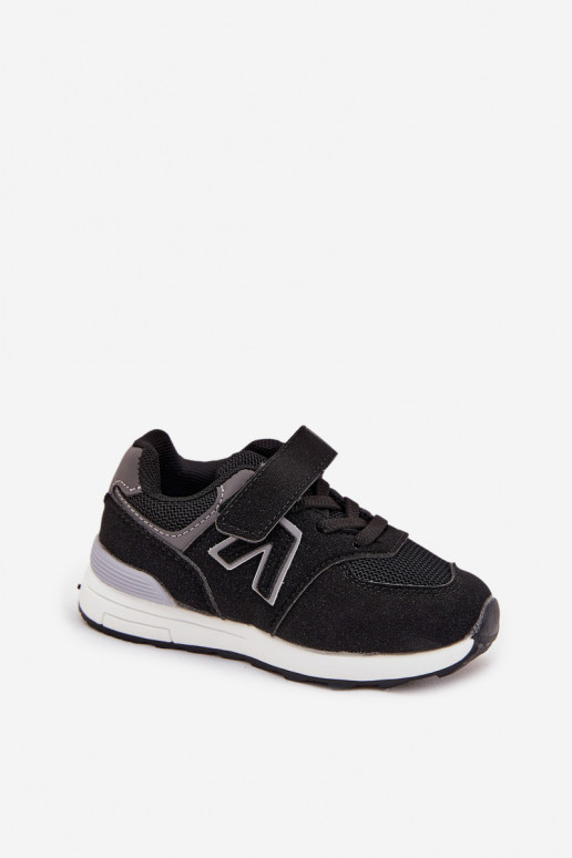 sportiniai bateliai Sneakers modelio batai Vaikiški su lipniais užsegimais juodos spalvos Galisse sportiniai bateliai Sneakers modelio batai Vaikiški su lipniais užsegimais juodos spalvos Galisse