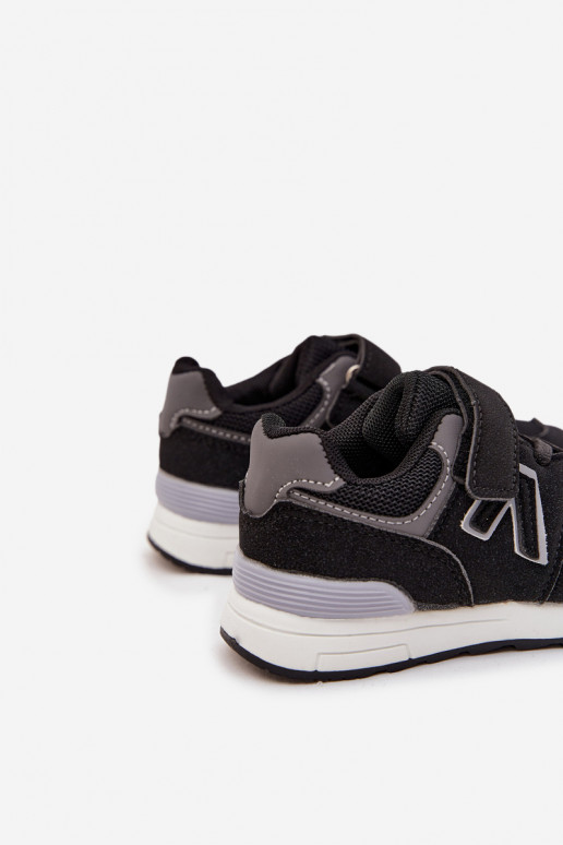 sportiniai bateliai Sneakers modelio batai Vaikiški su lipniais užsegimais juodos spalvos Galisse sportiniai bateliai Sneakers modelio batai Vaikiški su lipniais užsegimais juodos spalvos Galisse