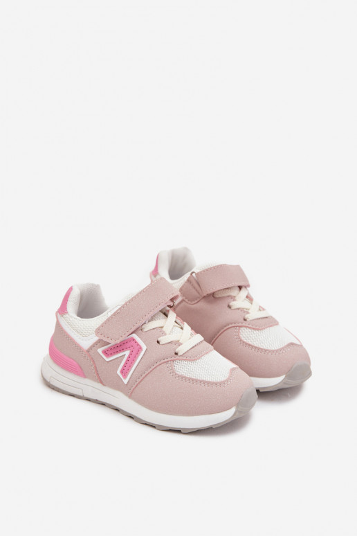 sportiniai bateliai Sneakers modelio batai Vaikiški su lipniais užsegimais rožinės spalvos Galisse sportiniai bateliai Sneakers modelio batai Vaikiški su lipniais užsegimais rožinės spalvos Galisse