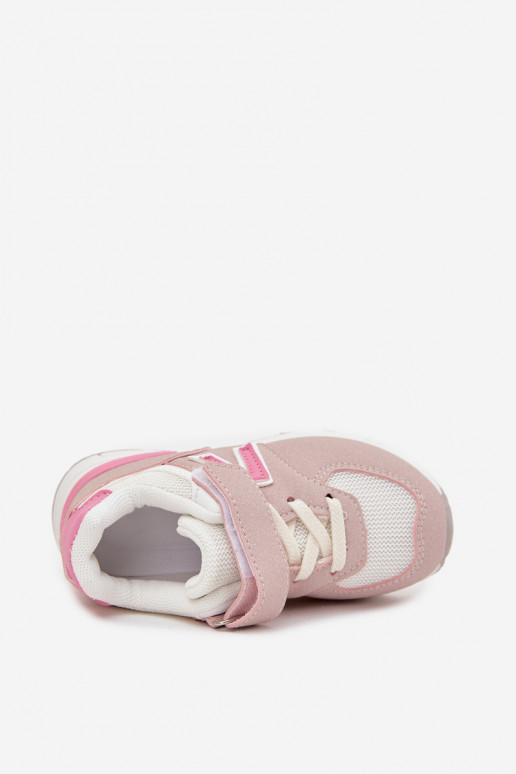 sportiniai bateliai Sneakers modelio batai Vaikiški su lipniais užsegimais rožinės spalvos Galisse sportiniai bateliai Sneakers modelio batai Vaikiški su lipniais užsegimais rožinės spalvos Galisse