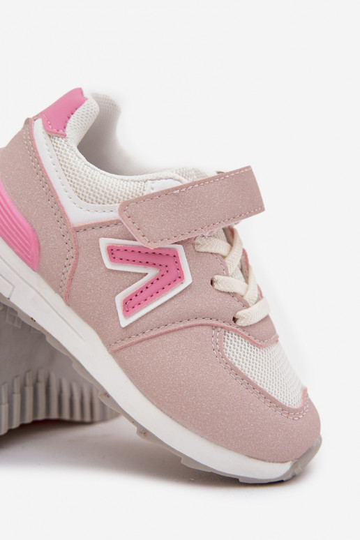 sportiniai bateliai Sneakers modelio batai Vaikiški su lipniais užsegimais rožinės spalvos Galisse sportiniai bateliai Sneakers modelio batai Vaikiški su lipniais užsegimais rožinės spalvos Galisse