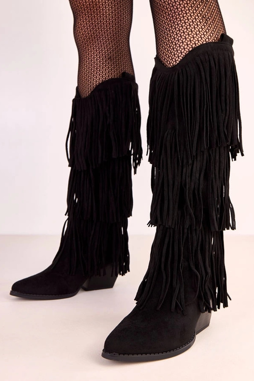 Juodi kaubojiški batai su kutais Ivia