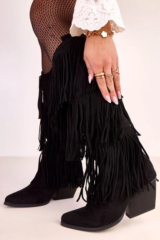 Juodi kaubojiški batai su kutais Ivia