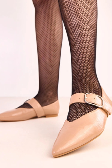 Smėlio spalvos balerinos su... 2