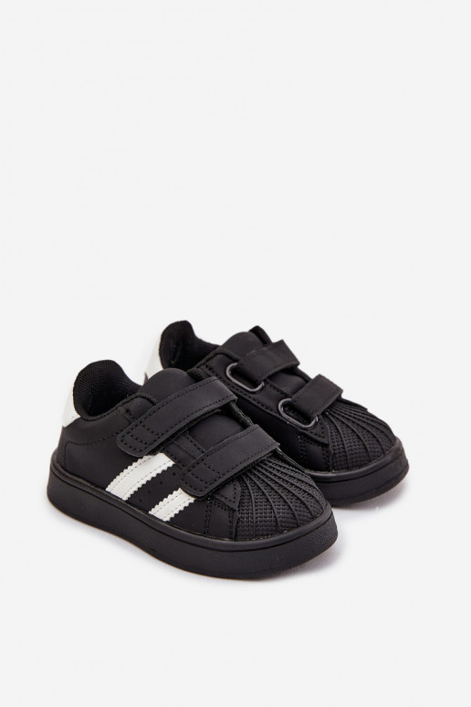 Vaikiški sportiniai bateliai Sneakers modelio batai iš eko odos juodos spalvos Renel Vaikiški sportiniai bateliai Sneakers modelio batai iš eko odos juodos spalvos Renel