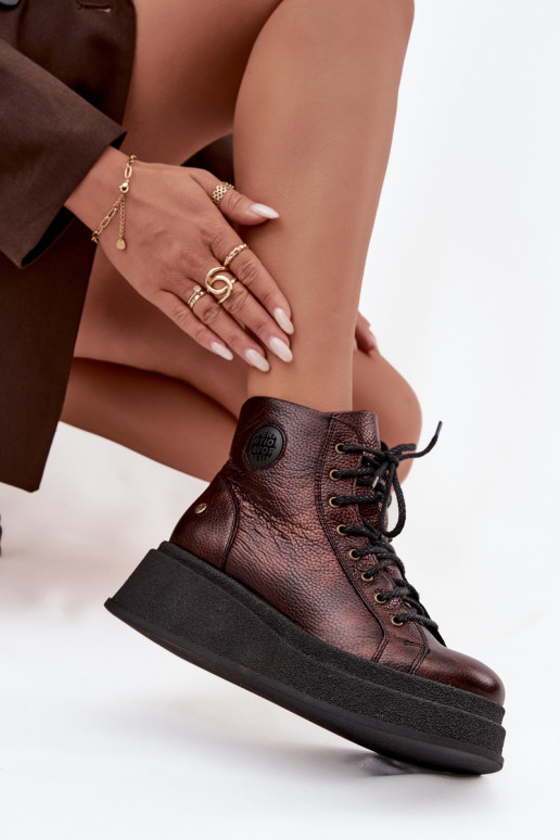 Oda Aulinukai su platforma Tai turiciejka 06309-32 metalo spalvos Brąz Oda Aulinukai su platforma Tai turiciejka 06309-32 metalo spalvos Brąz