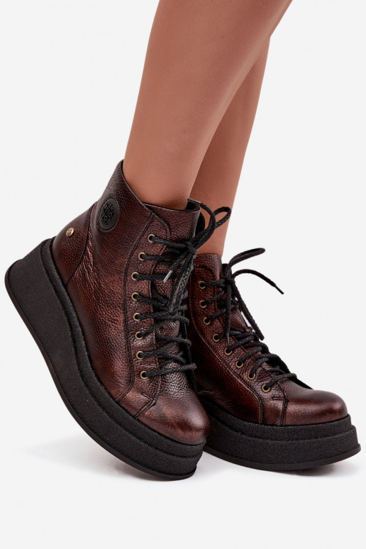 Oda Aulinukai su platforma Tai turiciejka 06309-32 metalo spalvos Brąz Oda Aulinukai su platforma Tai turiciejka 06309-32 metalo spalvos Brąz