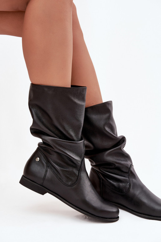 Moteriškas Oda ilgaauliai batai Tai turiciejka 05057-20 juodos spalvos Moteriškas Oda ilgaauliai batai Tai turiciejka 05057-20 juodos spalvos