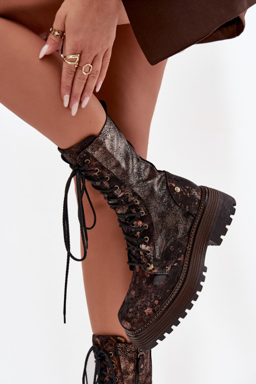 Moteriški aulinukai auliniai batai Tai turiciejka 06203-32 rudos-aukso spalvos Moteriški aulinukai auliniai batai Tai turiciejka 06203-32 rudos-aukso spalvos