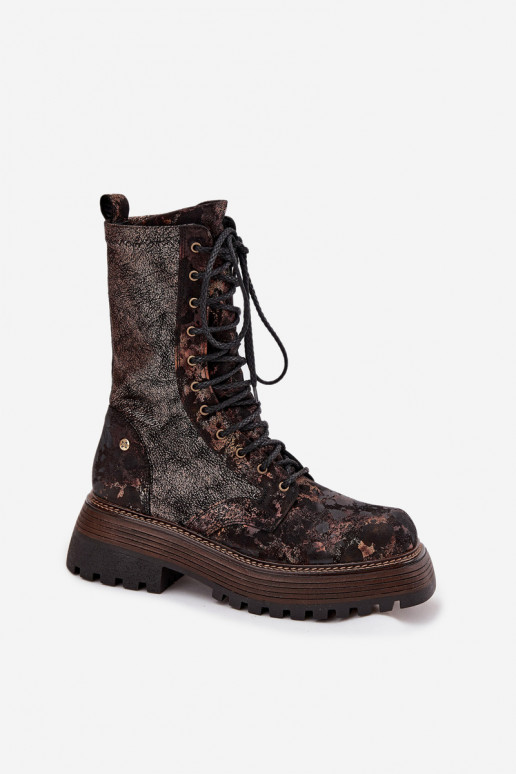 Moteriški aulinukai auliniai batai Tai turiciejka 06203-32 rudos-aukso spalvos Moteriški aulinukai auliniai batai Tai turiciejka 06203-32 rudos-aukso spalvos