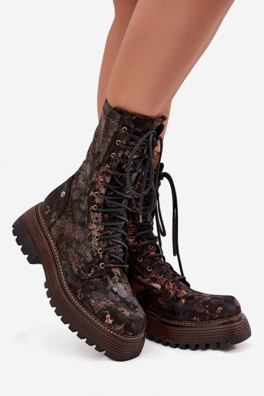 Moteriški aulinukai auliniai batai Tai turiciejka 06203-32 rudos-aukso spalvos Moteriški aulinukai auliniai batai Tai turiciejka 06203-32 rudos-aukso spalvos