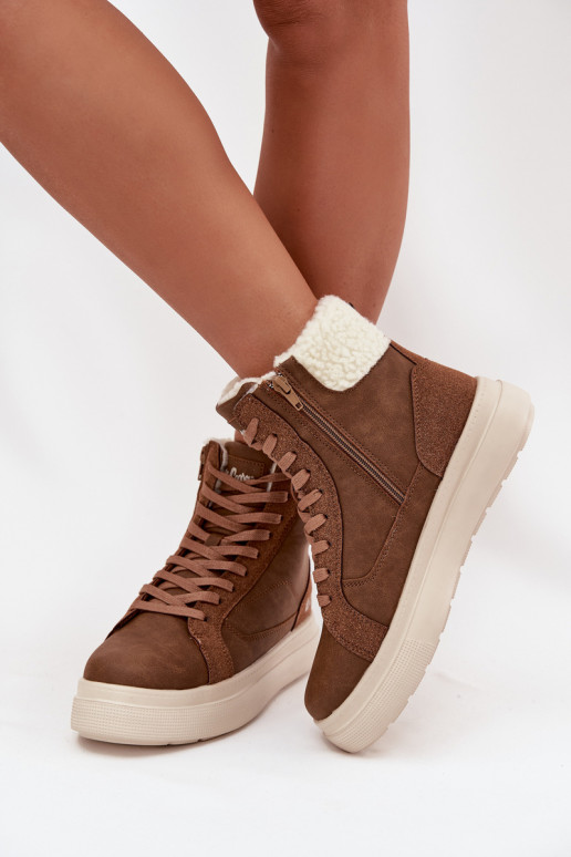 žieminiai batai Moteriškas su pašiltinimu Lee Cooper LCJ-25-01-3735 rudos spalvos