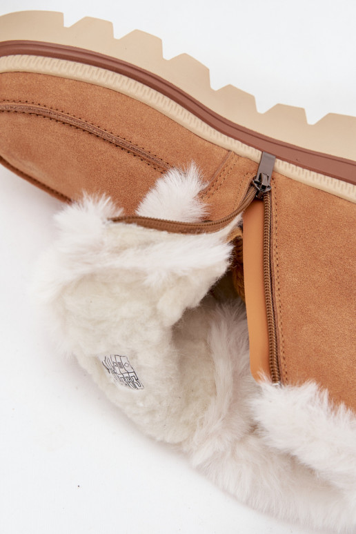 sniego batai MoteriškassuĮjungtaturalnego iš zomšosu Lee Cooper LCJ-25-01-3738 rudos spalvos