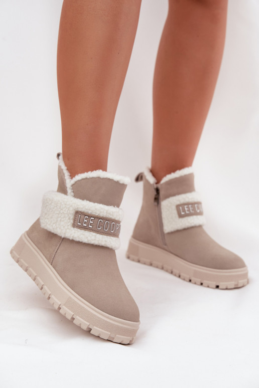 sniego batai Moteriški aulinukaisuĮjungtaturalnego iš zomšosu su pašiltinimu Lee Cooper LCJ-25-01-3739 pilkos spalvos sniego batai Moteriški aulinukaisuĮjungtaturalnego iš zomšosu su pašiltinimu Lee Cooper LCJ-25-01-3739 pilkos spalvos
