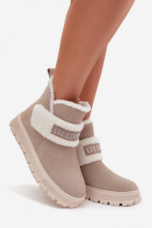 sniego batai Moteriški aulinukaisuĮjungtaturalnego iš zomšosu su pašiltinimu Lee Cooper LCJ-25-01-3739 pilkos spalvos sniego batai Moteriški aulinukaisuĮjungtaturalnego iš zomšosu su pašiltinimu Lee Cooper LCJ-25-01-3739 pilkos spalvos