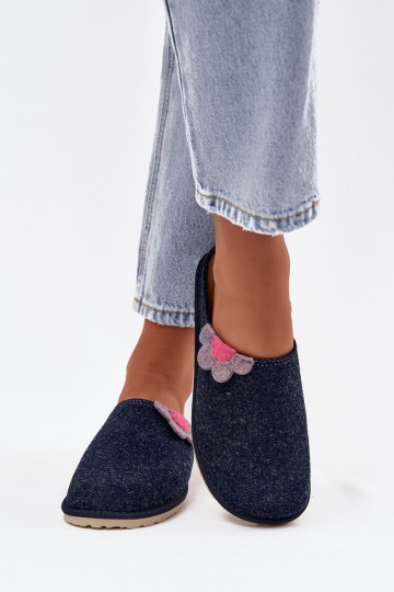 Šlepetės Moteriškas Su gėle Inblu CS000043 tamsiai mėlynos spalvos 2