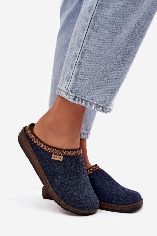 Šlepetės MoteriškassuHaftem Inblu NL000009 tamsiai mėlynos spalvos