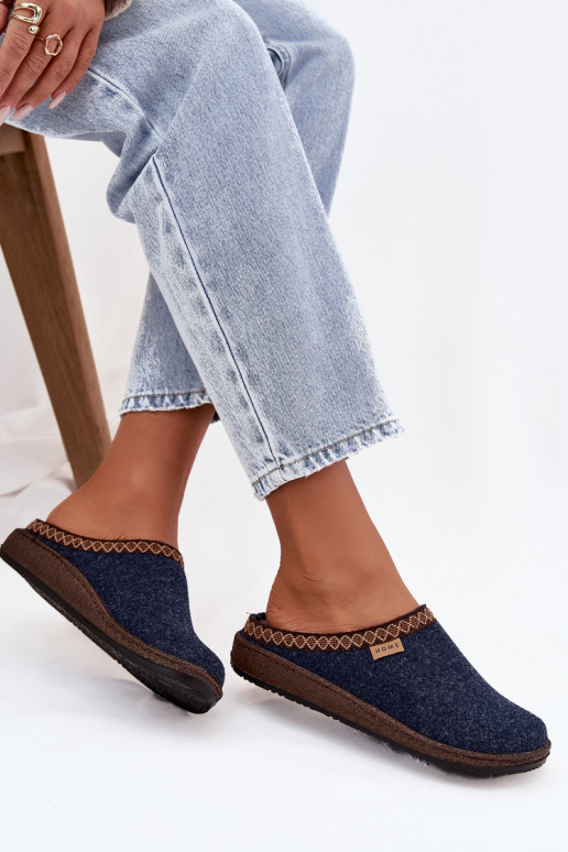 Šlepetės MoteriškassuHaftem Inblu NL000009 tamsiai mėlynos spalvos