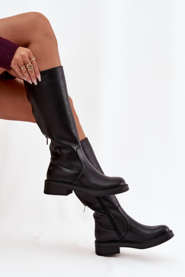 Oda Šilti ilgaauliai batai Tai turiciejka A7164-01 juodos spalvos