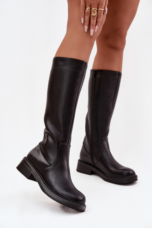 Oda Šilti ilgaauliai batai Tai turiciejka A7164-01 juodos spalvos