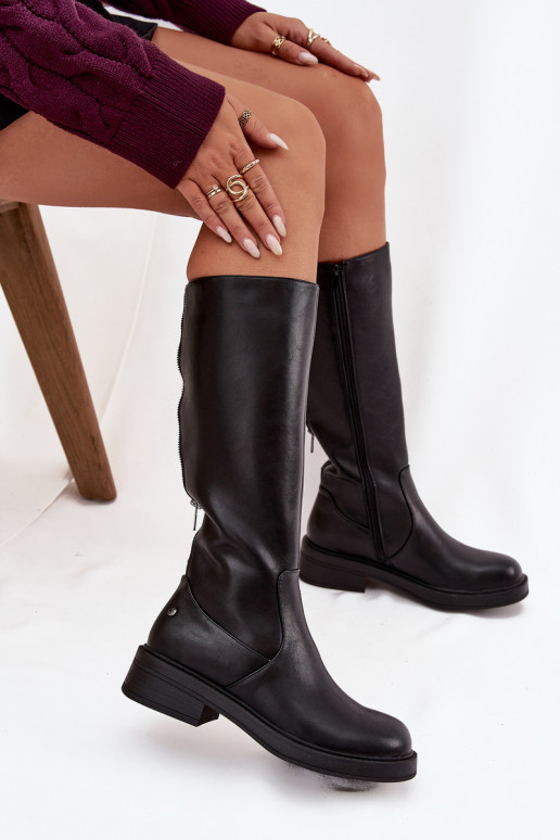 Oda Šilti ilgaauliai batai Tai turiciejka A7164-01 juodos spalvos