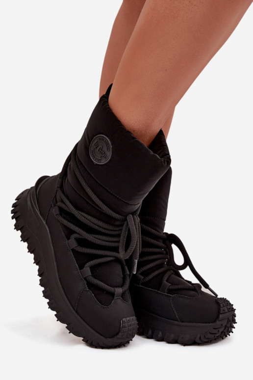 Oda sniego batai su platforma Lee Cooper LCJ-25-12-3660 juodos spalvos