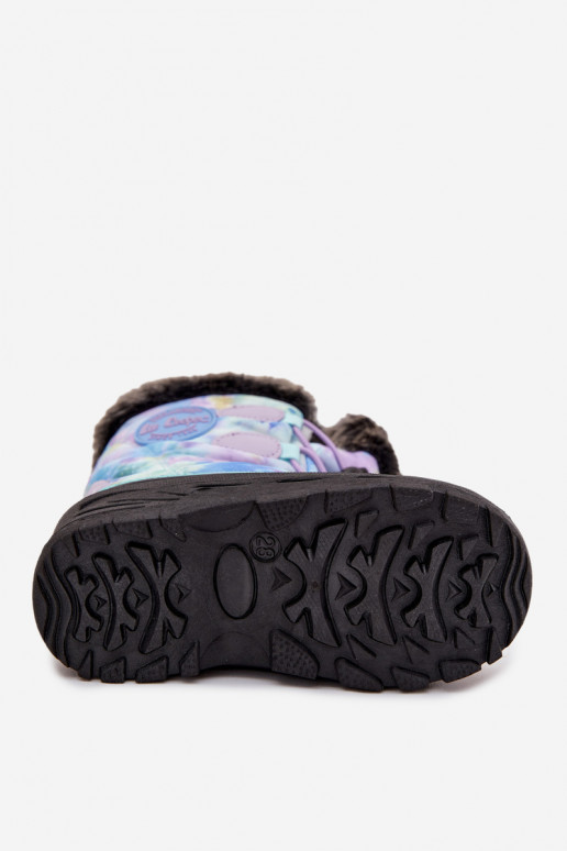 sniego batai Vaikiški Vaikiški su kailiuku I Ściągaczem Lee Cooper LCJ-25-10-3778 Violetinės spalvos