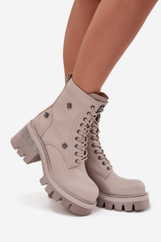 Oda Darbiniai kulkšnies batai Moteriškas KlockesuPrzypinkami Artiker 57C0181 smėlio spalvos