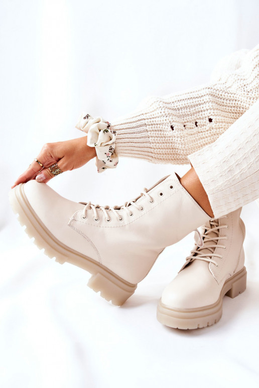 Aukštas Darbiniai kulkšnies batai smėlio spalvos Rozelle