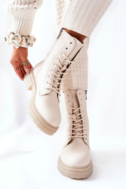 Aukštas Darbiniai kulkšnies batai smėlio spalvos Rozelle