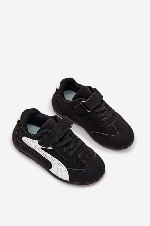 batai Vaikiški sportbačiaisusu limpančiu užsegimuem Juodos ir-baltos spalvos Perrin