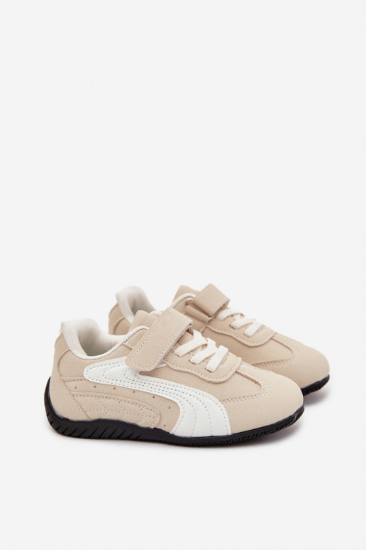 batai Vaikiški sportbačiaisusu limpančiu užsegimuem smėlio spalvos Perrin