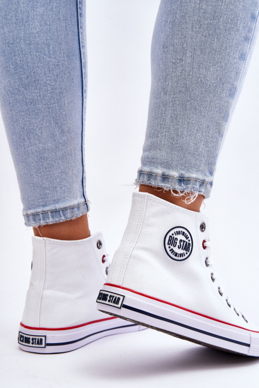 Moteriškas Klasikinio modelio laisvalaikio batai su auliuku Big Star T274026 baltos spalvos