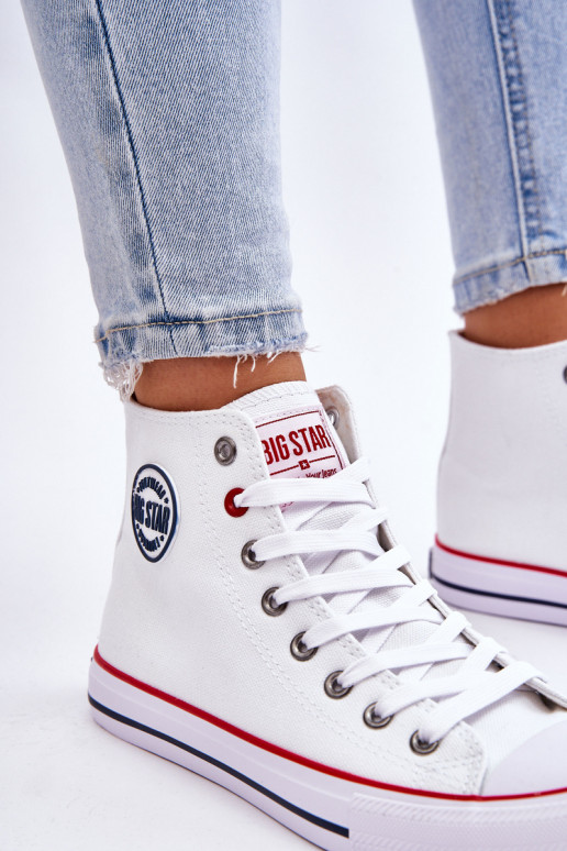 Moteriškas Klasikinio modelio laisvalaikio batai su auliuku Big Star T274026 baltos spalvos