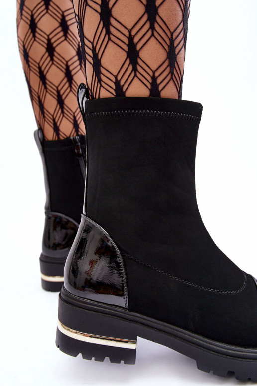 Oda Klasikinio modelio Aulinukai su plačiais kulniukais juodos spalvos Shendete