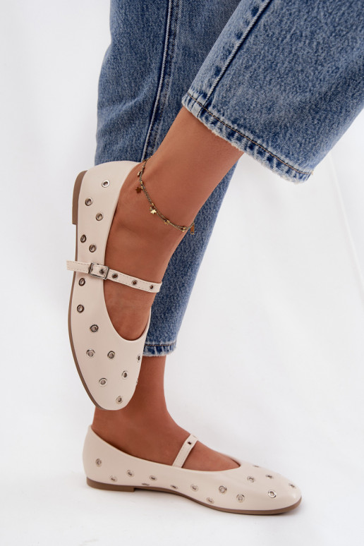 Balerinos Moteriškas Ze sidabro spalvosmi Elementami smėlio spalvos Tai turirivon