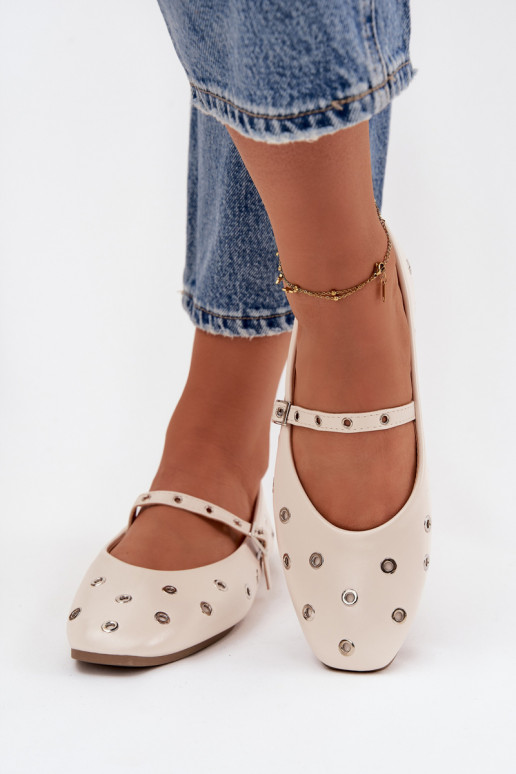 Balerinos Moteriškas Ze sidabro spalvosmi Elementami smėlio spalvos Tai turirivon