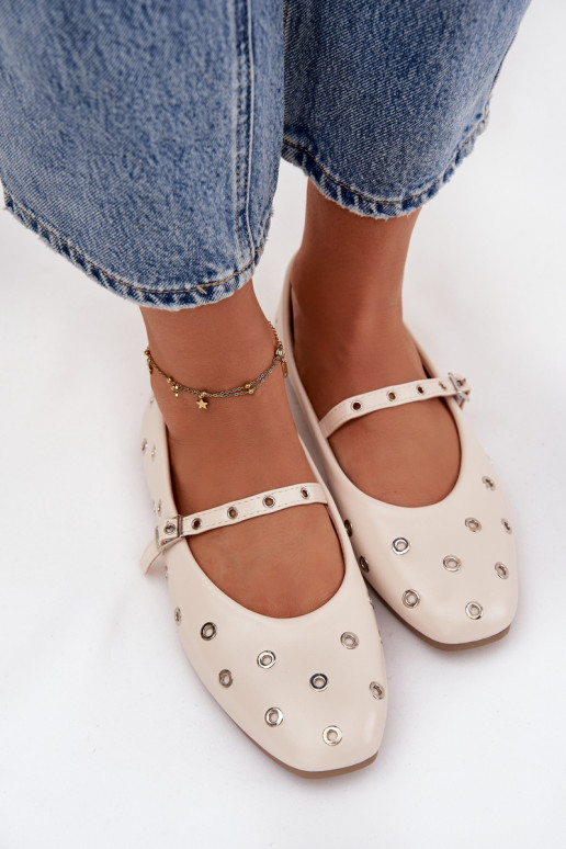 Balerinos Moteriškas Ze sidabro spalvosmi Elementami smėlio spalvos Tai turirivon