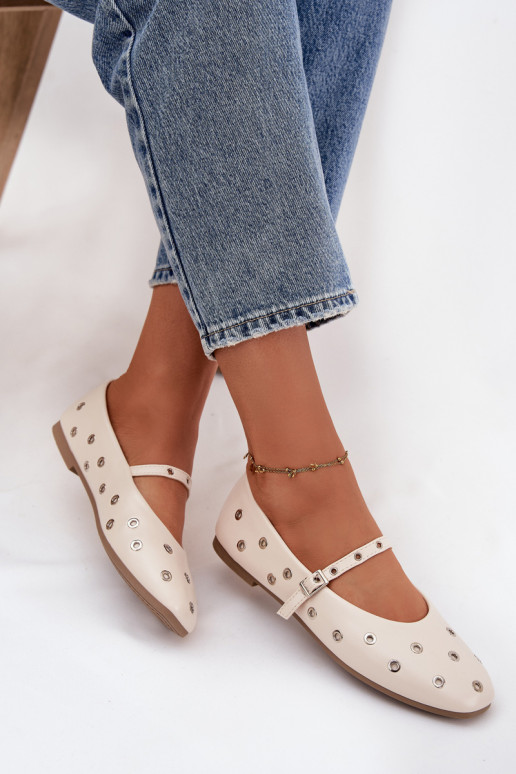 Balerinos Moteriškas Ze sidabro spalvosmi Elementami smėlio spalvos Tai turirivon