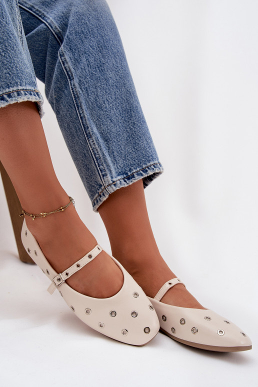 Balerinos Moteriškas Ze sidabro spalvosmi Elementami smėlio spalvos Tai turirivon