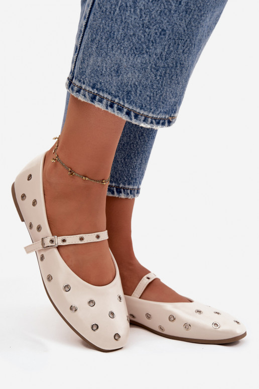 Balerinos Moteriškas Ze sidabro spalvosmi Elementami smėlio spalvos Tai turirivon