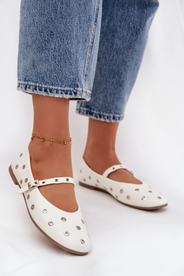 Balerinos Moteriškas Ze sidabro spalvosmi Elementami baltos spalvos Tai turirivon