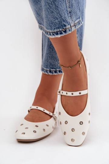 Balerinos Moteriškas Ze sidabro spalvosmi Elementami baltos spalvos Tai turirivon 2