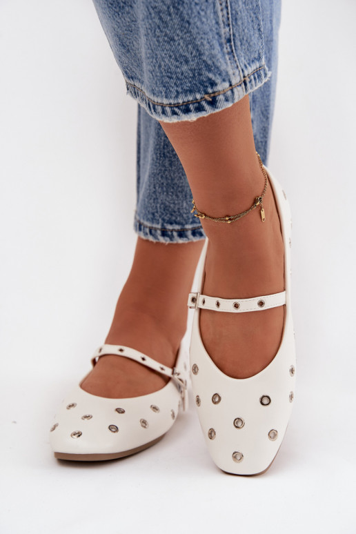 Balerinos Moteriškas Ze sidabro spalvosmi Elementami baltos spalvos Tai turirivon