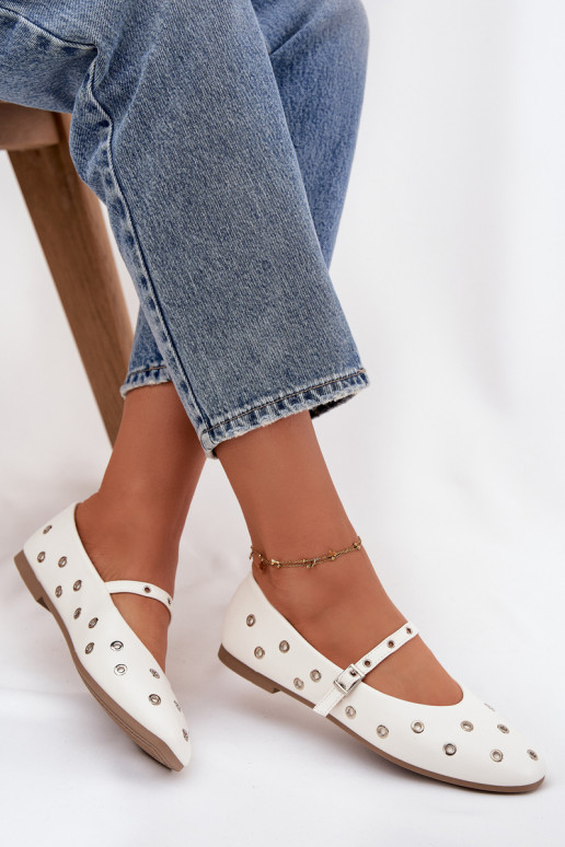 Balerinos Moteriškas Ze sidabro spalvosmi Elementami baltos spalvos Tai turirivon