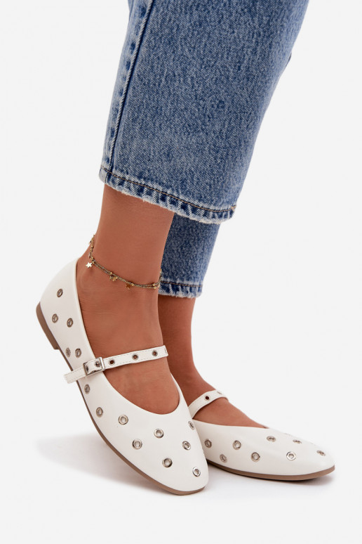 Balerinos Moteriškas Ze sidabro spalvosmi Elementami baltos spalvos Tai turirivon